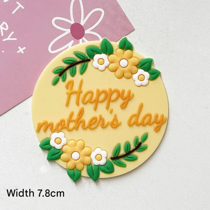 1 pcs Happy Mothers day decorated Round cake topper