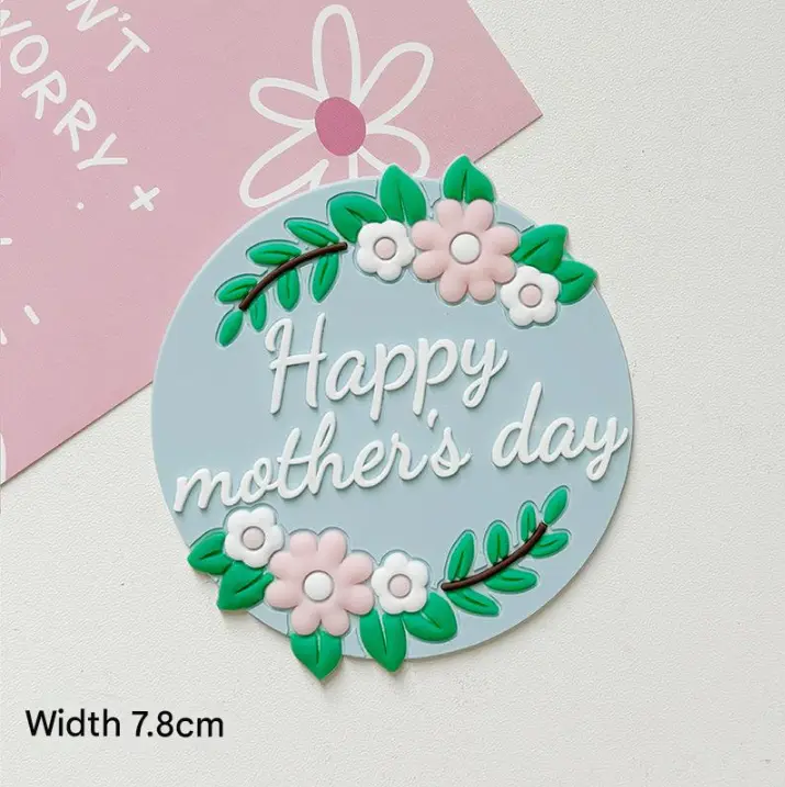 1 pcs Happy Mothers day decorated Round cake topper