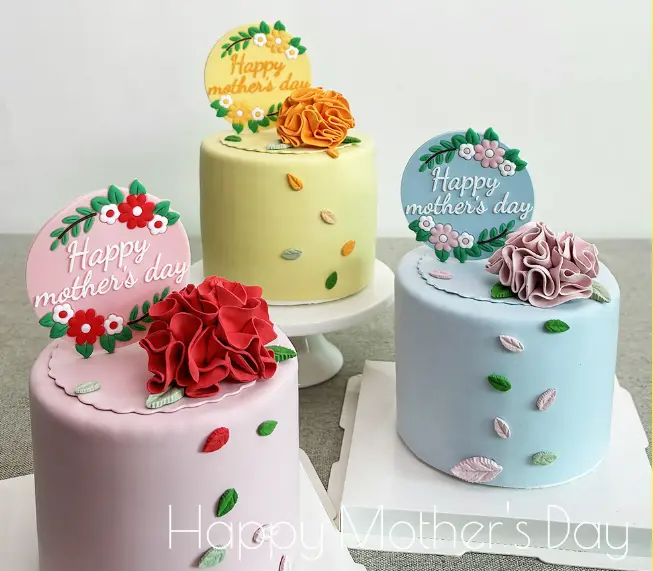 1 pcs Happy Mothers day decorated Round cake topper