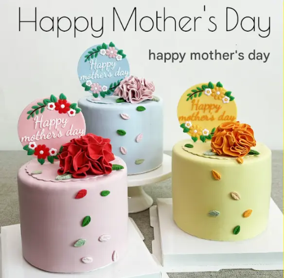 1 pcs Happy Mothers day decorated Round cake topper