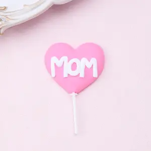 1 pcs Pink Mom Heart Shaped cake topper