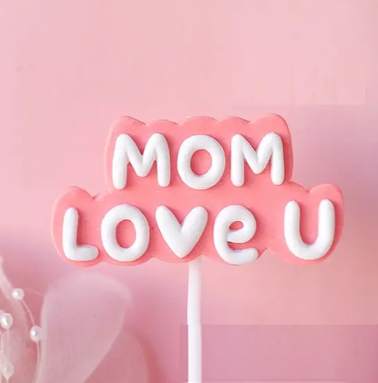 1 pcs Mom Love you theme cake topper Style 3