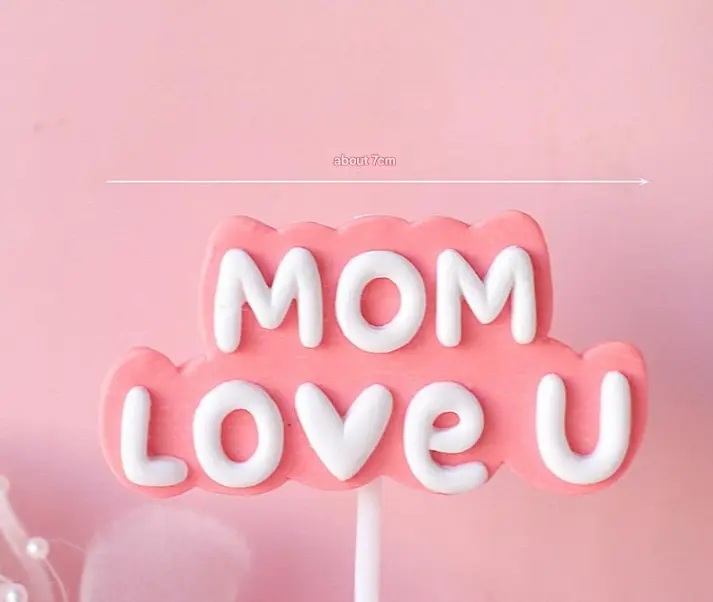 1 pcs Mom Love you theme cake topper Style 3
