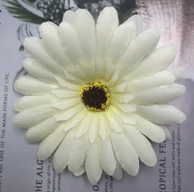 1 pcs White Large Daisy artificial flower cake topper