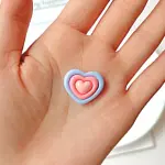 3 pcs 3D three colour Heart cake topper set