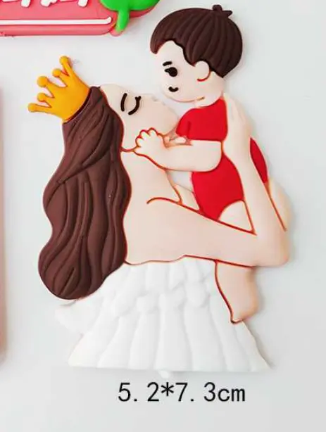 Mom holding child cake topper