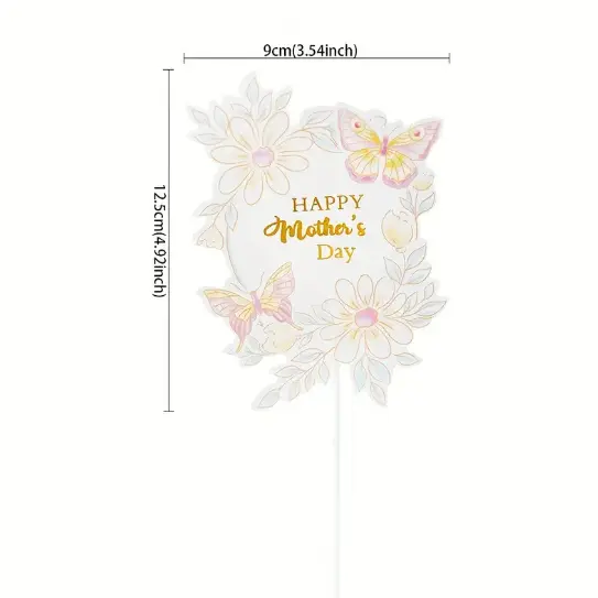 Floral Happy Mothers cake topper Style 2