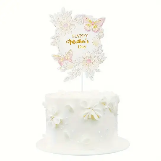Floral Happy Mothers cake topper Style 2