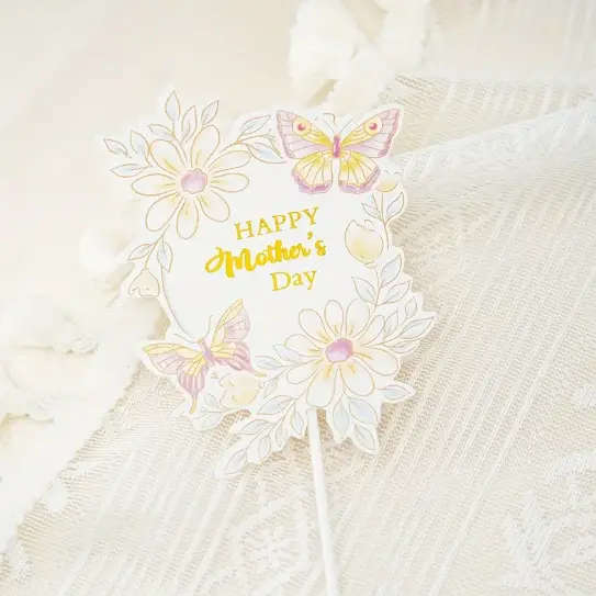 Floral Happy Mothers cake topper Style 2
