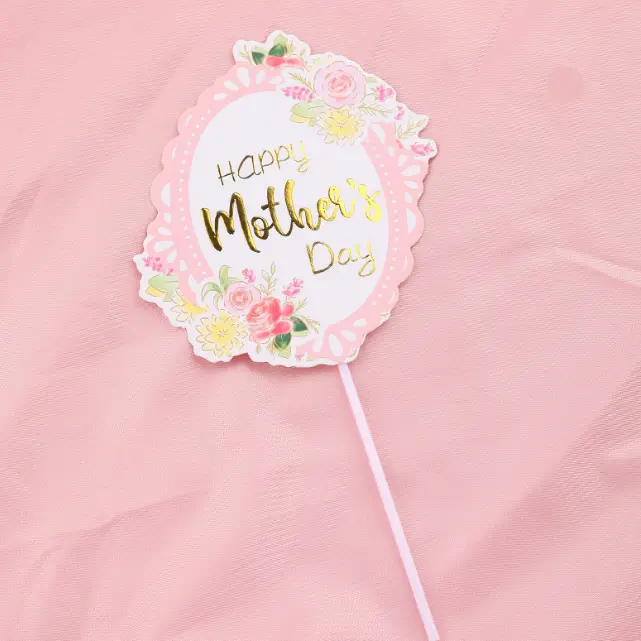 Floral Happy Mothers cake topper Style 3