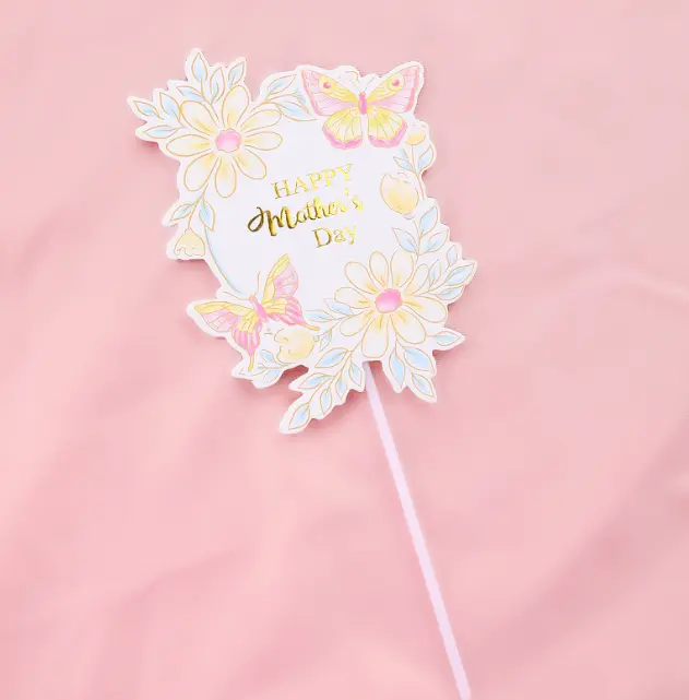 Floral Happy Mothers cake topper Style 2