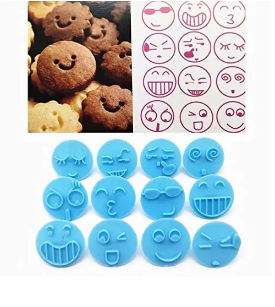 Emoji Cookie Cutters Shapes Plastic Chocolate Candy Molds for Baking 13 pcs