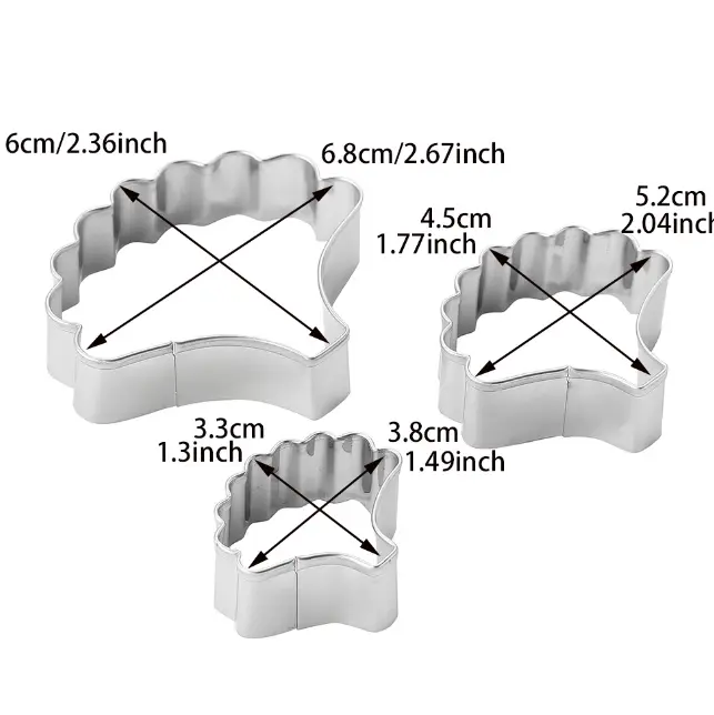3 Pcs Carnation petal Fondant Sugarcraft Stainless Steel Cutter set