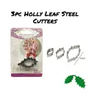 3 Pcs Holly Leaf Fondant Sugarcraft Stainless Steel Cutter set