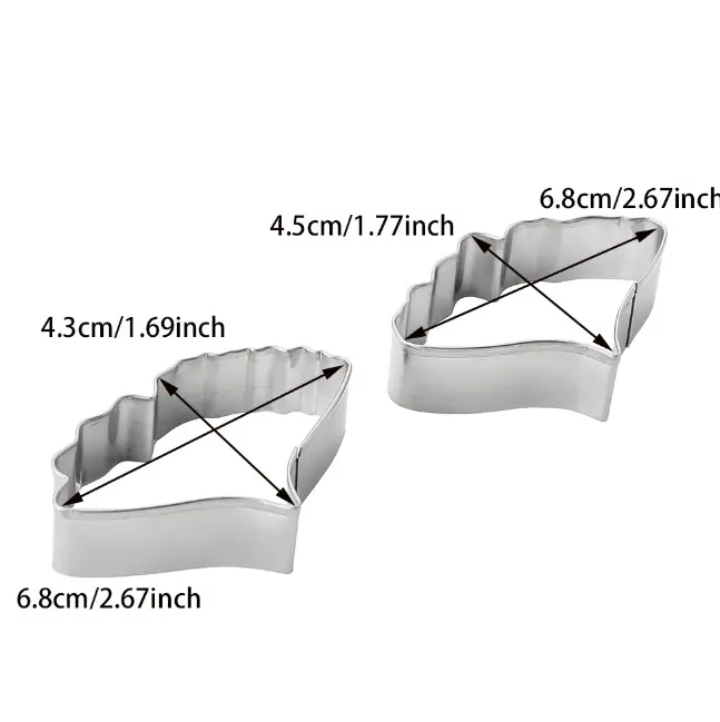 2 Pcs Gingko Biloba leaf Fondant Sugar craft Stainless Steel Cutter set