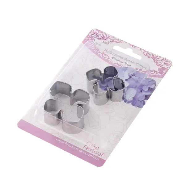 2 Pcs Hydrangea Petal Fondant Sugar craft Stainless Steel Cutter set