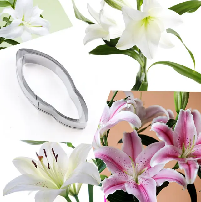 2 Pcs Lily Petal Fondant Sugar craft Stainless Steel Cutter set
