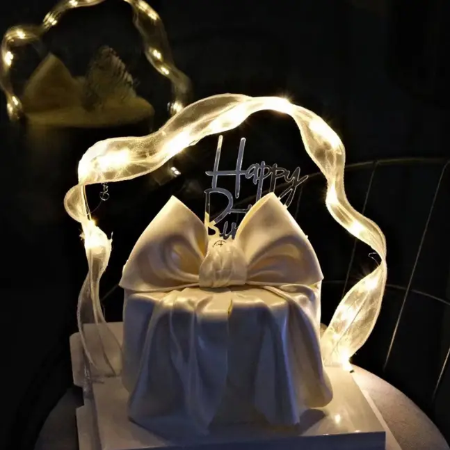 LED Light Ribbon Cake Topper