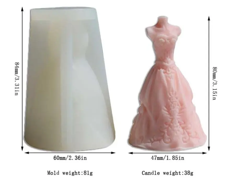 3D Wedding Dress Silicone Mould style 6