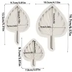 3 pcs Palm Leaf silicone mould