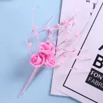 1 pcs Pink Artificial Pearl Blossoms Flower Stick cake topper