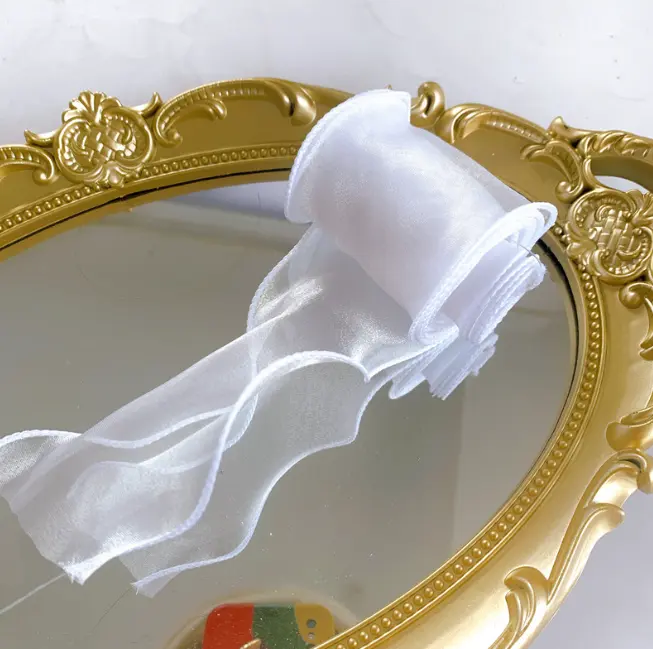5 meter White Color Cake ribbon Decoration style 1