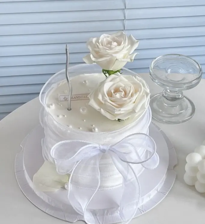 5 meter White Color Cake ribbon Decoration style 1