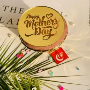5 pcs Circle Happy Mothers cake coin topper