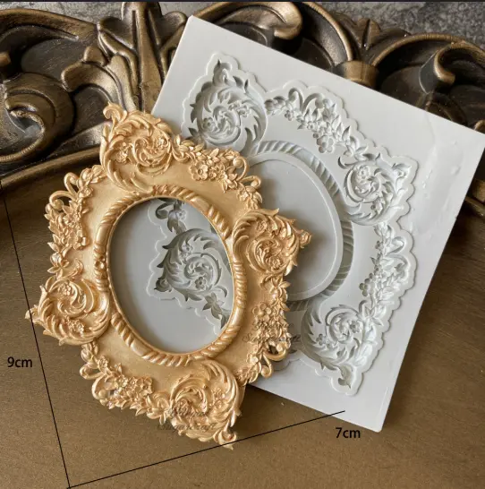 Detailed Vintage Frame classic theme silicone mould style 3