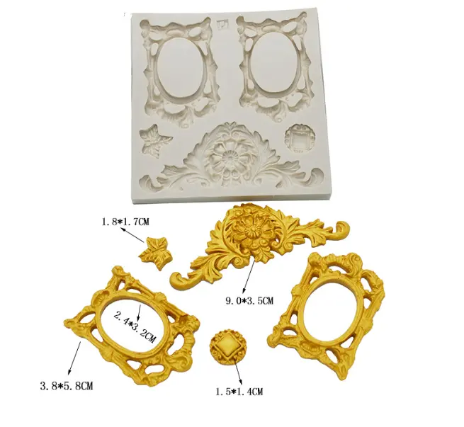 Detailed Vintage Frame classic theme silicone mould