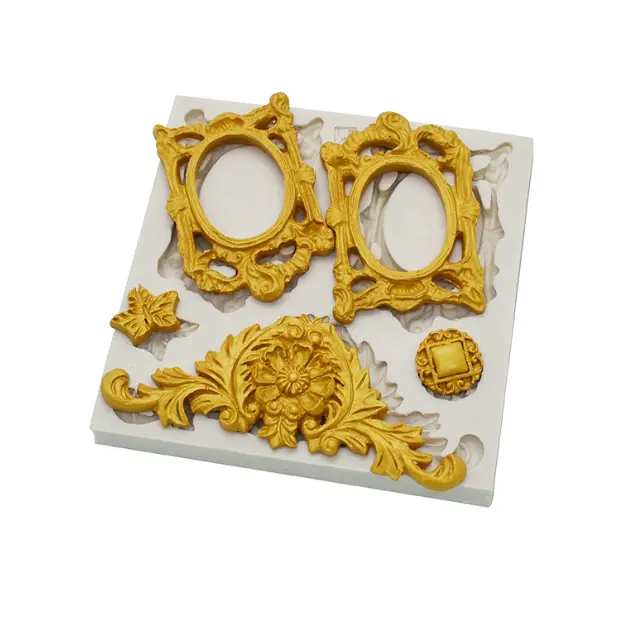 Detailed Vintage Frame classic theme silicone mould