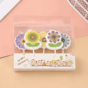 5 Pcs Flower theme cake candles
