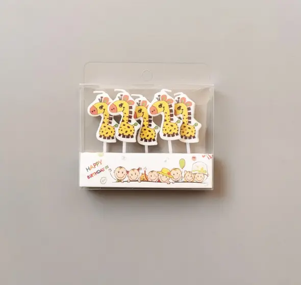 5 Pcs Giraffe Animal theme cake candles