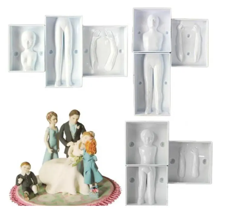 1 Set 3D Human Body Fondant Cake Decorating Tool Handmade Craft Clay Dolls mould set