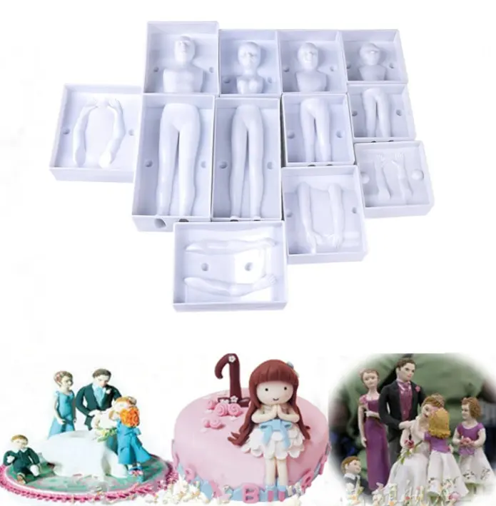 1 Set 3D Human Body Fondant Cake Decorating Tool Handmade Craft Clay Dolls mould set