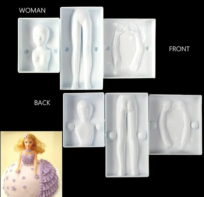 1 Set 3D Human Body Fondant Cake Decorating Tool Handmade Craft Clay Dolls mould set