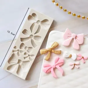 6 Cavity Cute Bow silicone mould