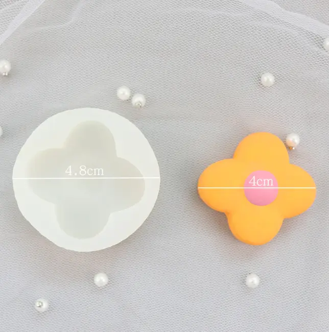 3D 4 Petal flower silicone mould