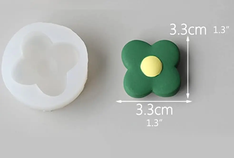 3D 4 Petal flower silicone mould