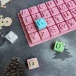 26 Alphabet Upper case cube style Silicone Mould Style 4