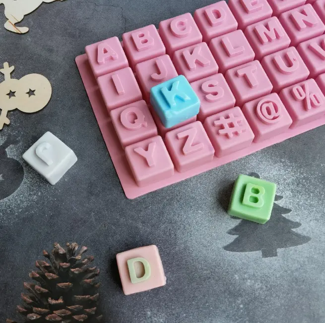 26 Alphabet Upper case cube style Silicone Mould Style 4