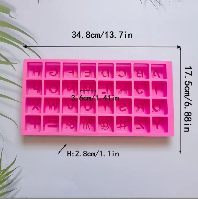 26 Alphabet Upper case cube style Silicone Mould Style 4