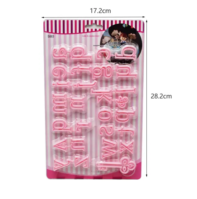 Cake Decor Plastic 26 pcs Upper case Alphabet Cake and Cookie Stamping Set Plastic Fondant Cutter