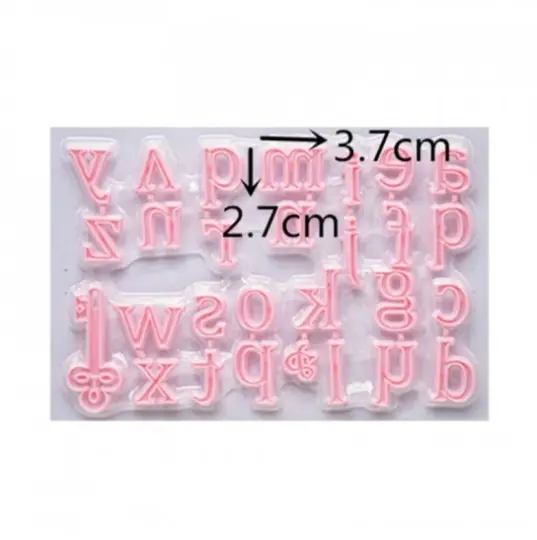 Cake Decor Plastic 26 pcs Upper case Alphabet Cake and Cookie Stamping Set Plastic Fondant Cutter