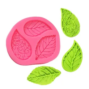 3 Cavity texture Leaf Design DIY Silicone Mould