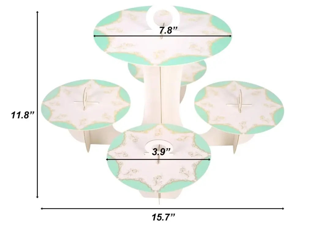 5 Plates Cupcake Display Stand Cake Holder Cupcake stand ( Green )