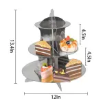 3 Tiers Cupcake Stand Paper Cake Holder Cupcake stand ( Silver )