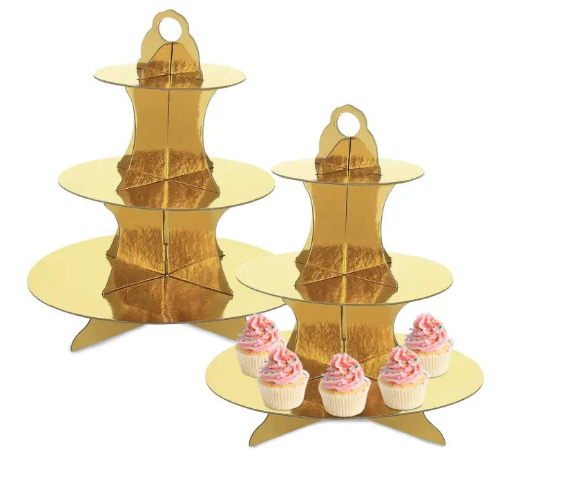 3 Tiers Cupcake Stand Paper Cake Holder Cupcake stand ( Gold )