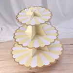3 Tiers Cupcake Stand Paper Cake Holder Cupcake stand ( White & yellow )
