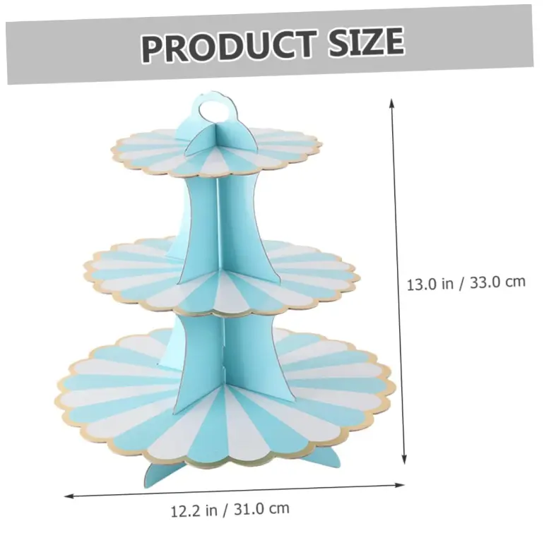 3 Tiers Cupcake Stand Paper Cake Holder Cupcake stand ( White & Blue )
